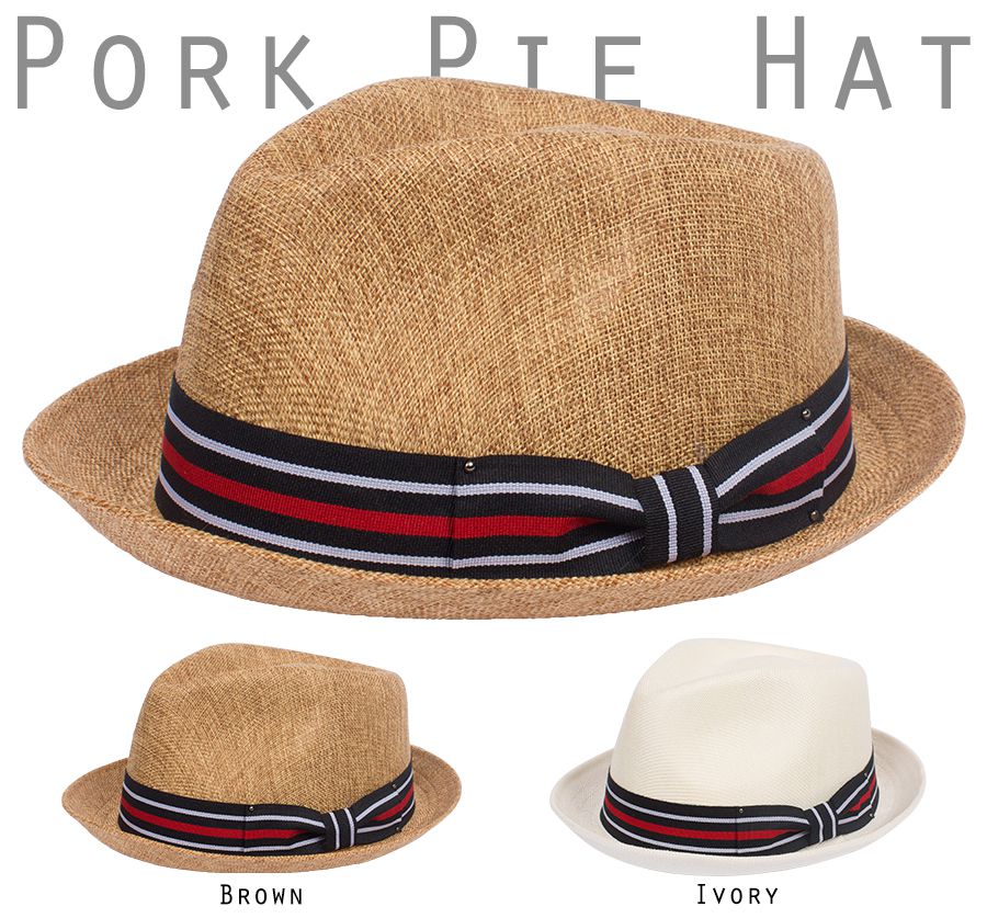 Porkpie Pork Pie Fedora Hat Trilby Cuban Cap Linen Cotton Up Short Brim ...